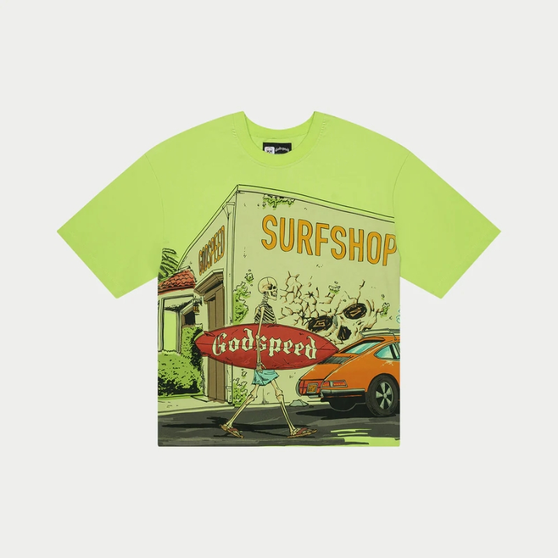 Godspeed GS Surf Shop Lime T-Shirt Godspeed GS Surf Shop Lime T-Shirt