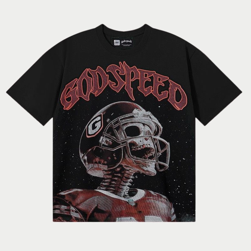Godspeed Gridiron Ghost Vintage Football Tee - Black Godspeed Gridiron Ghost Vintage Football Tee - Black