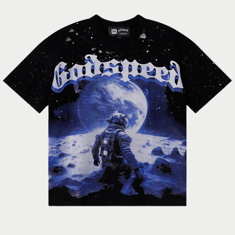 Godspeed Lunar Horizon Astronaut Graphic Tee - Black Godspeed Lunar Horizon Astronaut Graphic Tee - Black