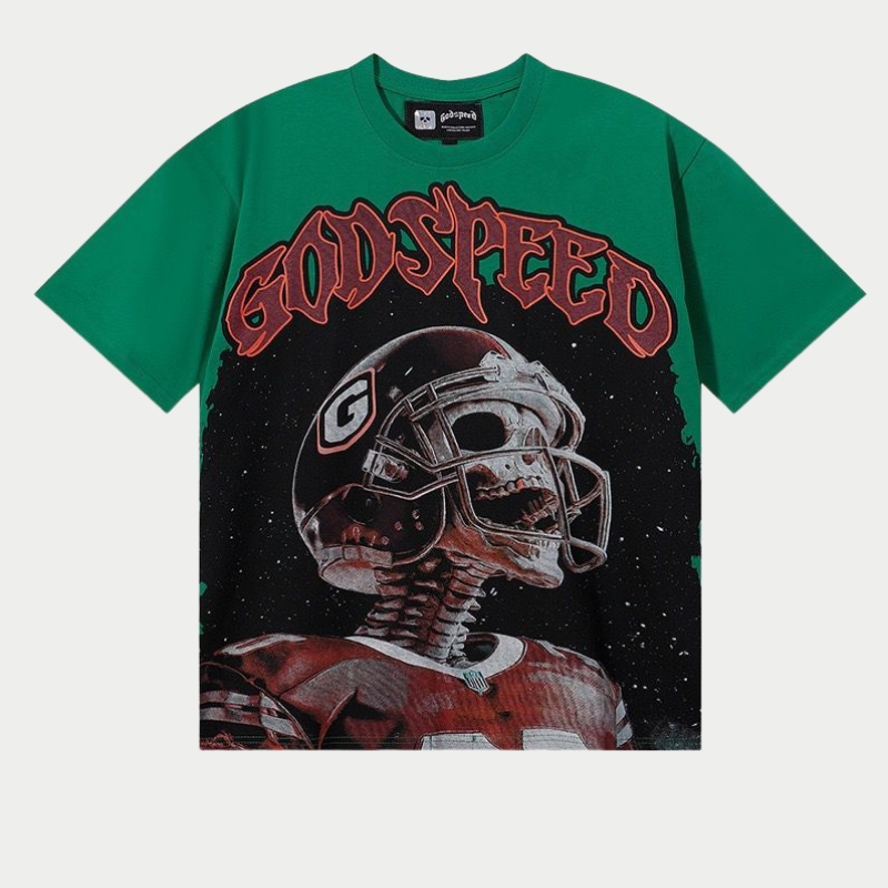 Godspeed Retro Football Skeleton Oversized Tee Godspeed Retro Football Skeleton Oversized Tee