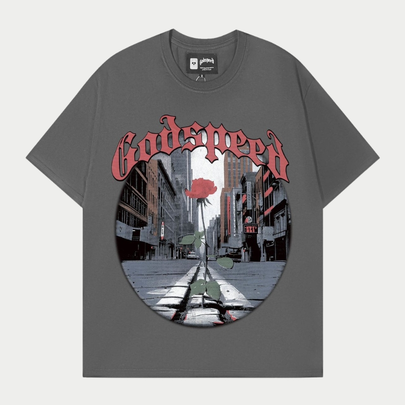 Godspeed Charcoal Rose Graphic Tee Godspeed Charcoal Rose Graphic Tee