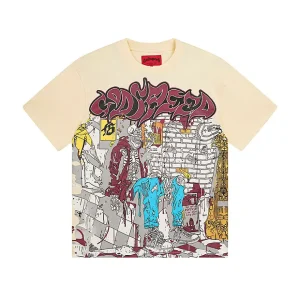 Godspeed Alley Skeleton Checkerboard Cream T-Shirt