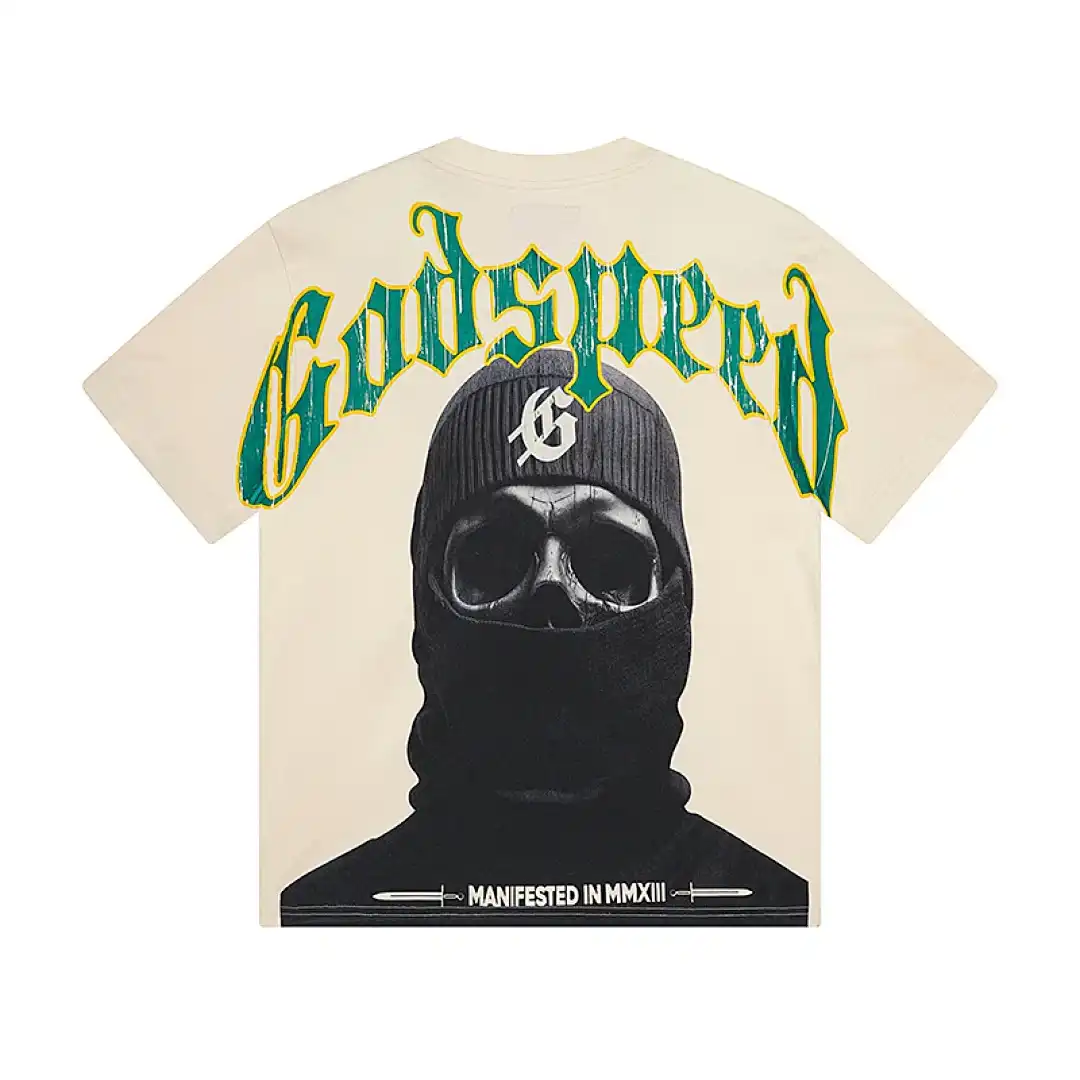 Godspeed Balaclava Skull Cream T-Shirt Godspeed Balaclava Skull Cream T-Shirt