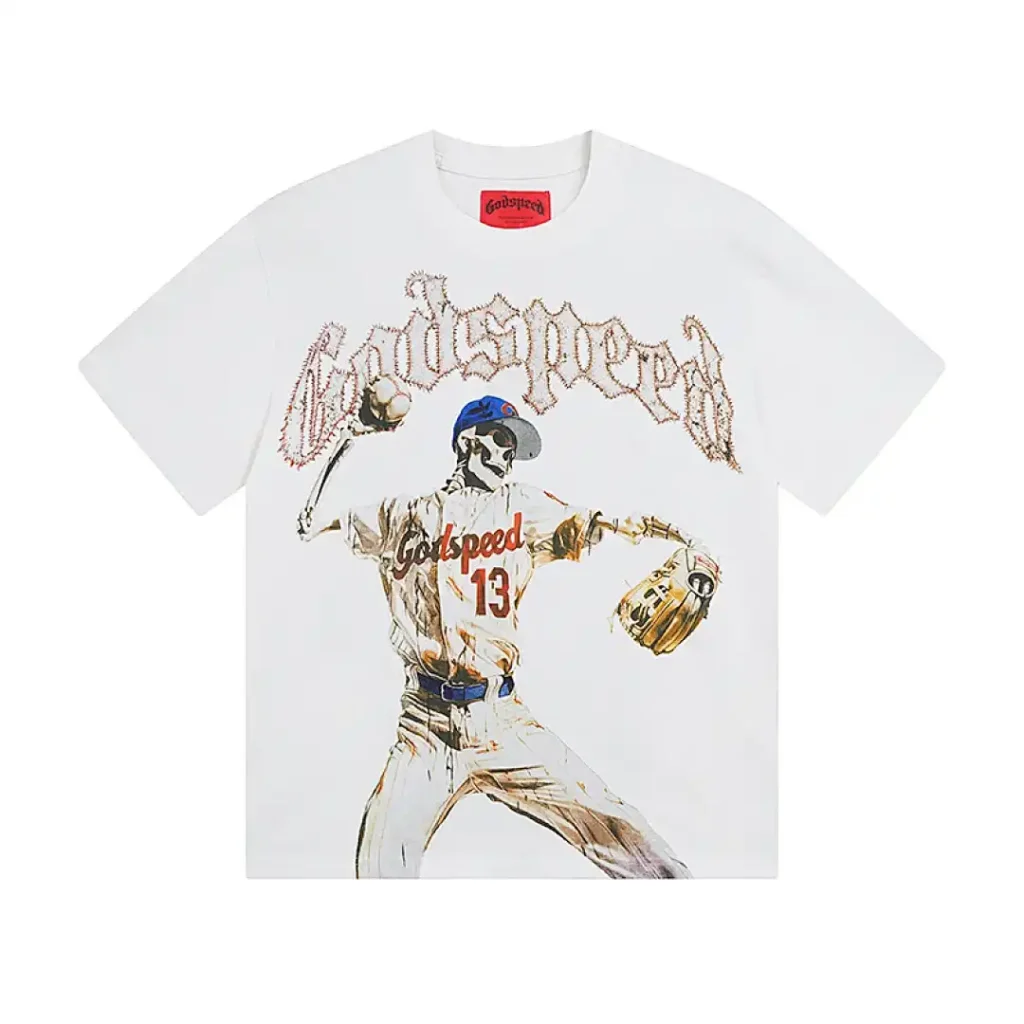 Godspeed Baseball Skeleton White T-Shirt