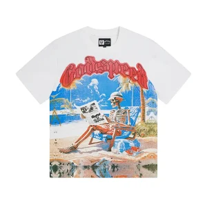 Godspeed Beach Skeleton White T-Shirt