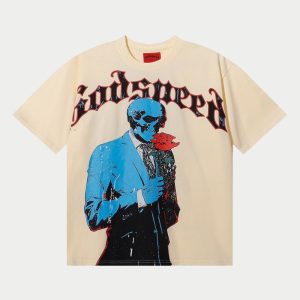 Godspeed Blue Skull Rose Tee