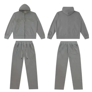 Godspeed Rhinestone Grey Zip-Up Tracksuit
