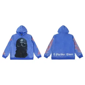 Beanie Skull Godspeed Graphic Hoodie Blue