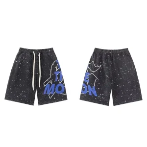 Black Godspeed To The Moon Shorts