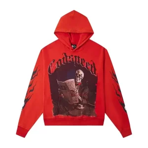 Black Monday Godspeed Skull Hoodie Red