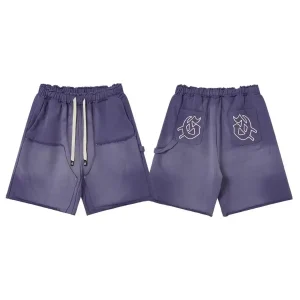 Distressed Pocket Godspeed Shorts Washed Purple