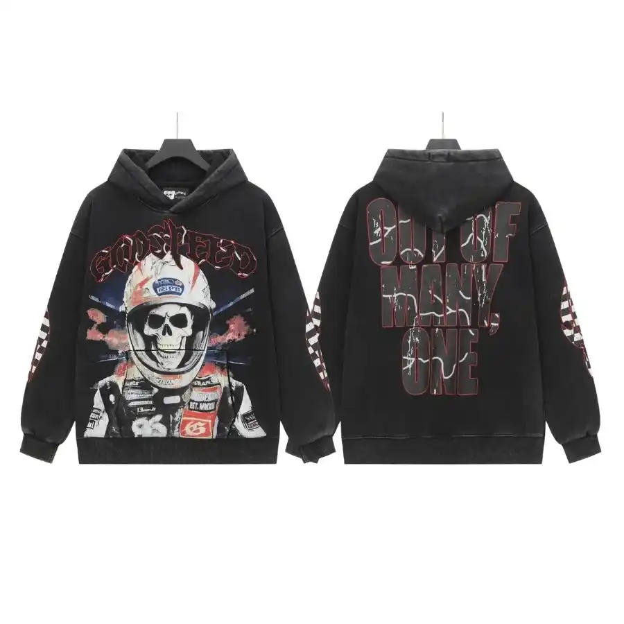 Godspeed (Biker Skeleton) Hoodie Charcoal Godspeed (Biker Skeleton) Hoodie Charcoal
