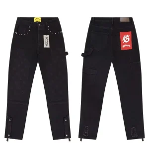 Godspeed Cargo Monogram Jeans Black