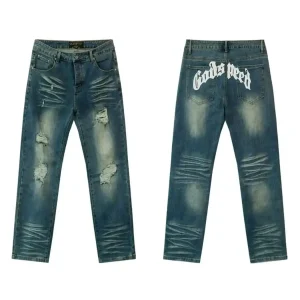 Godspeed Distressed Ripped Jeans Blue