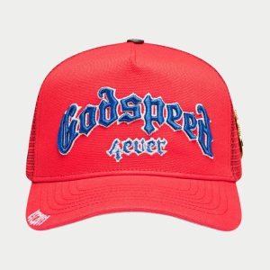 Godspeed Forever Trucker Hat Red Blue