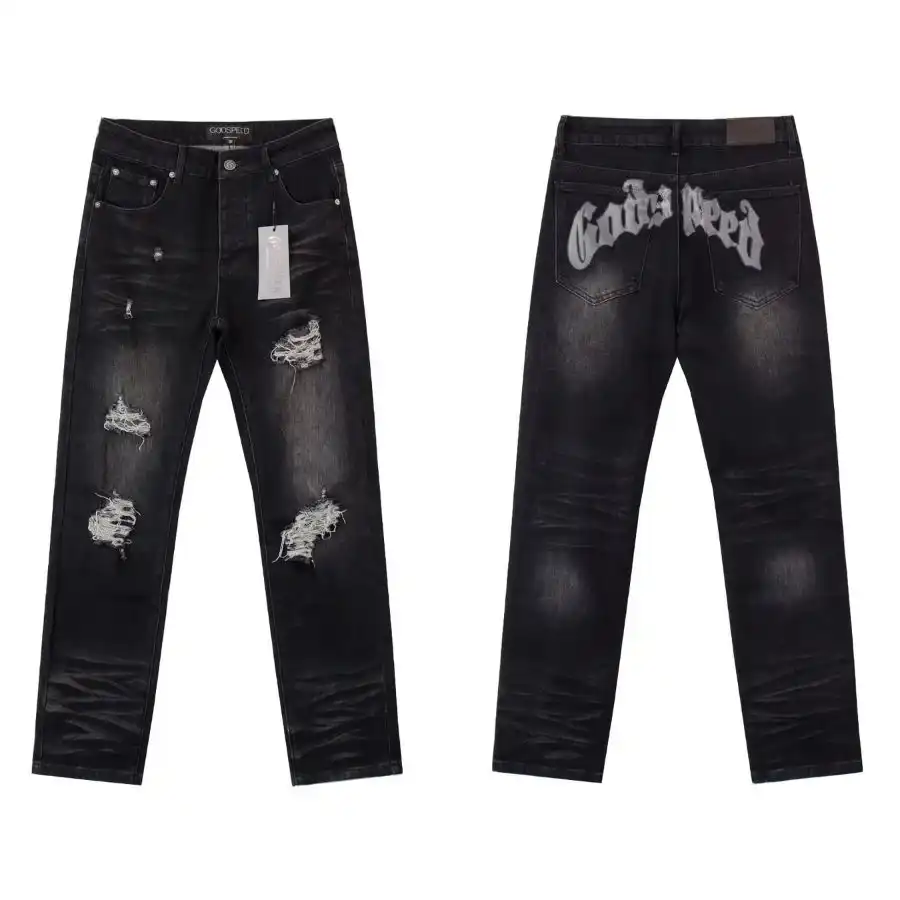Godspeed Ripped Jeans Washed Black Godspeed Ripped Jeans Washed Black