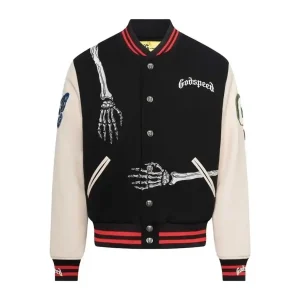 Godspeed Sleeve Skeleton Varsity Jacket