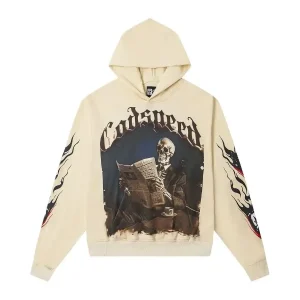Newspaper Skeleton Godspeed Hoodie Cream