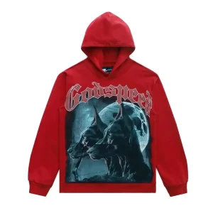 Twin Doberman Godspeed Hoodie Red